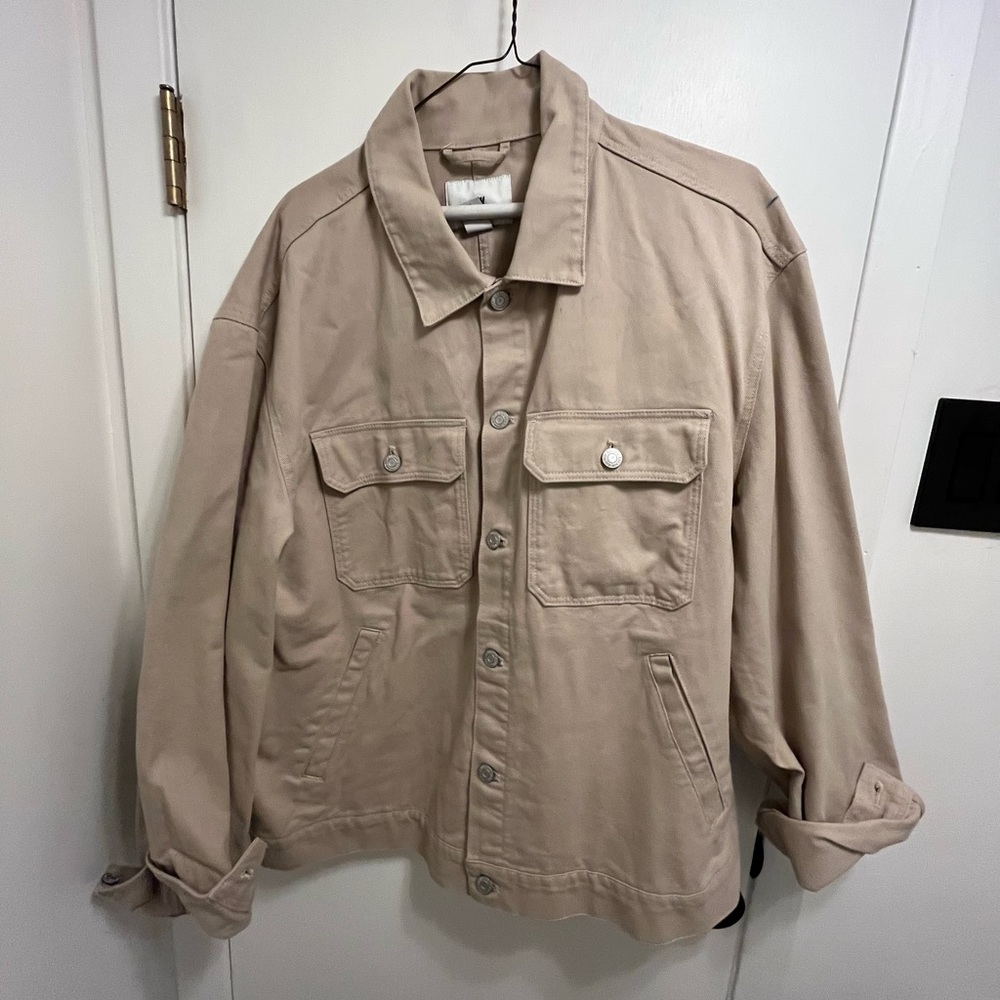 H&M Cream Denim Button-up Jacket (Men’s XL)